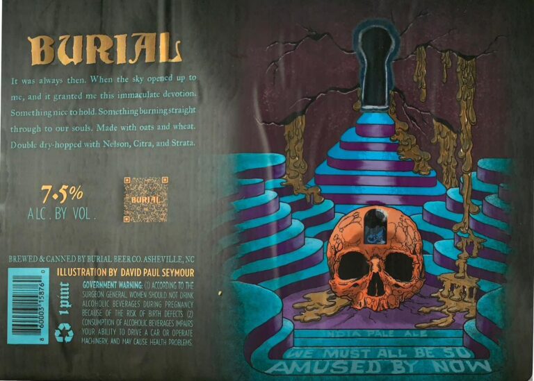 We Must All Be So Amused By Now beer label from Burial, artwork by David Paul Seymour