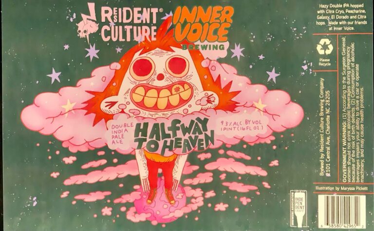 Half Way To Heaven beer label from Resident Culture & Inner Voice