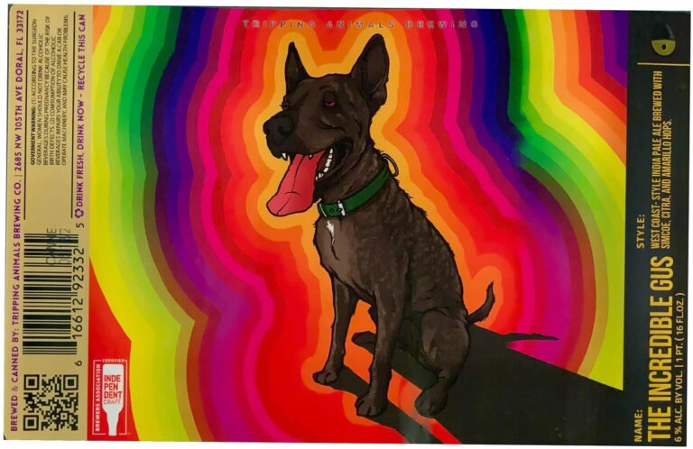 The Incredible Gus beer label from Tripping Animals