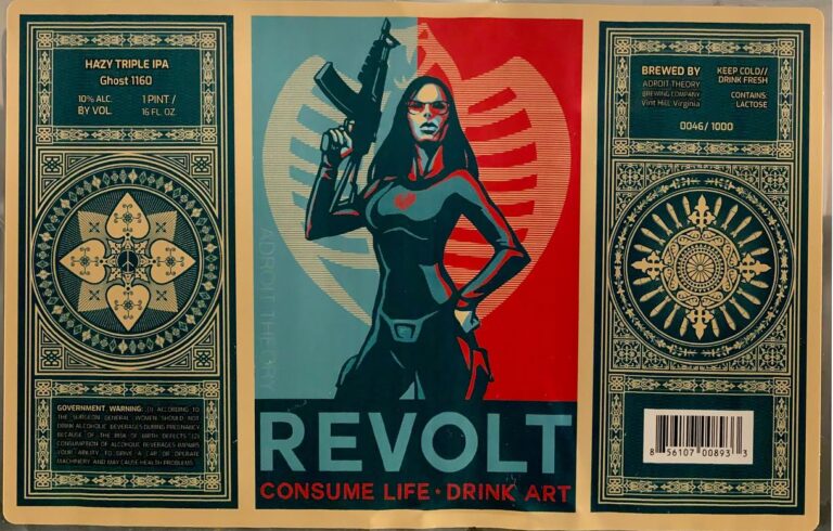 Revolt beer label from Adroit Theory