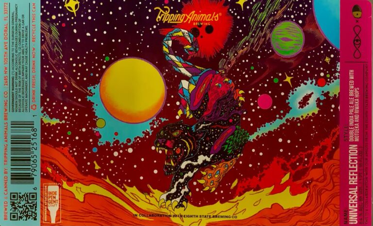 Universal Reflection beer label from Tripping Animals & The Eighth State