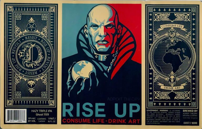 Rise Up beer label from Adroit Theory