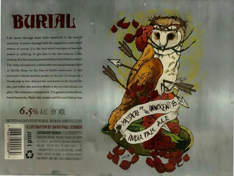 Massacre of the Innocents beer label from Burial, artwork by David Paul Seymour