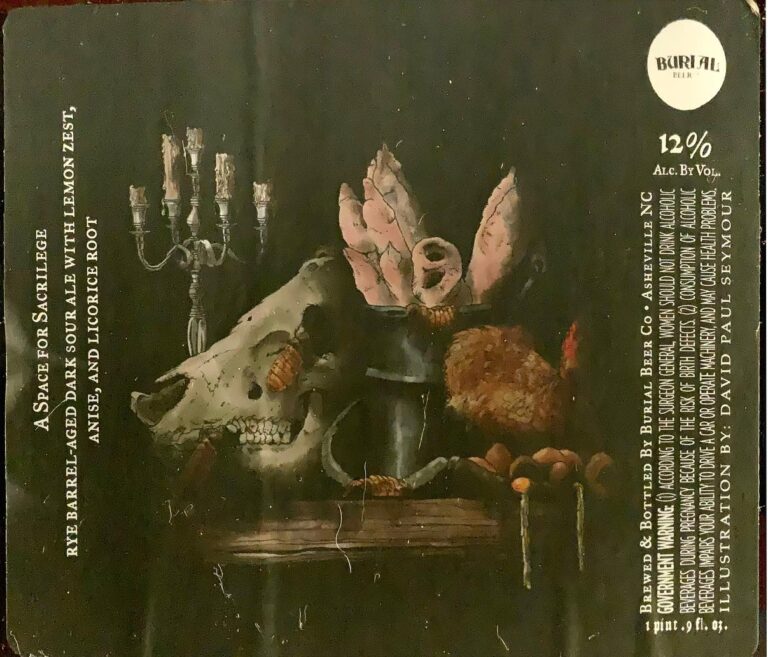 A Space for Sacrelige beer label from Burial