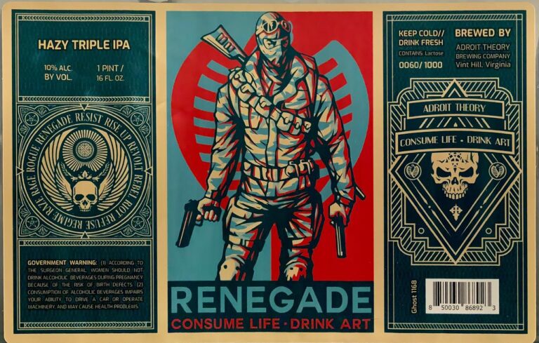 Renegade beer label from Adroit Theory