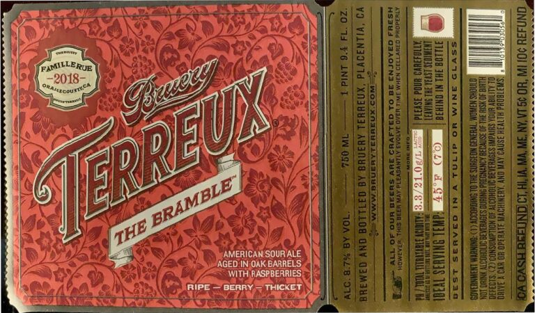 The Bramble beer label from The Bruery Terreux