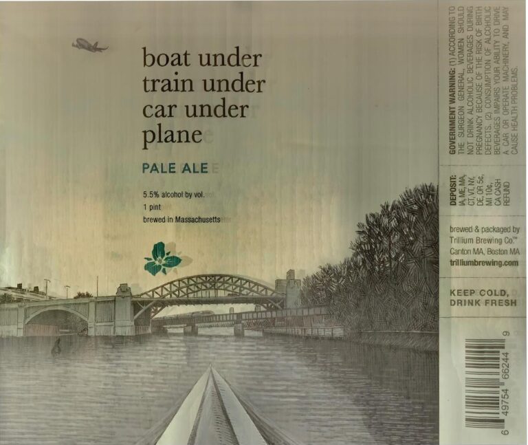 Boat Under Train Under Car Under Plane beer label from Trillium