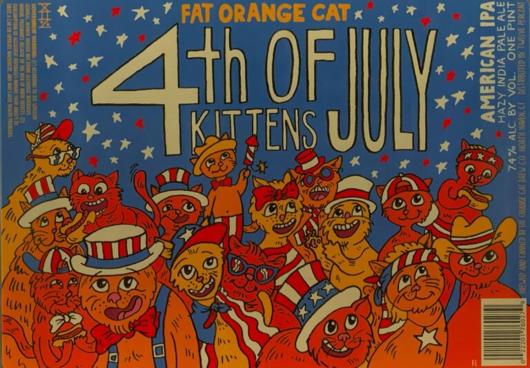 4th of July Kittens beer label from Fat Orange Cat