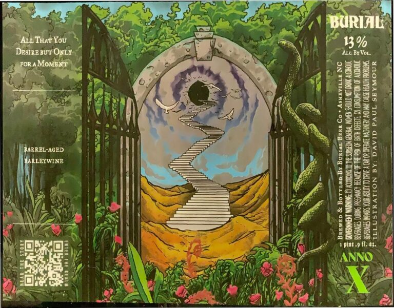 All That You Desire But Only For A Moment beer label from Burial, artwork by David Paul Seymour