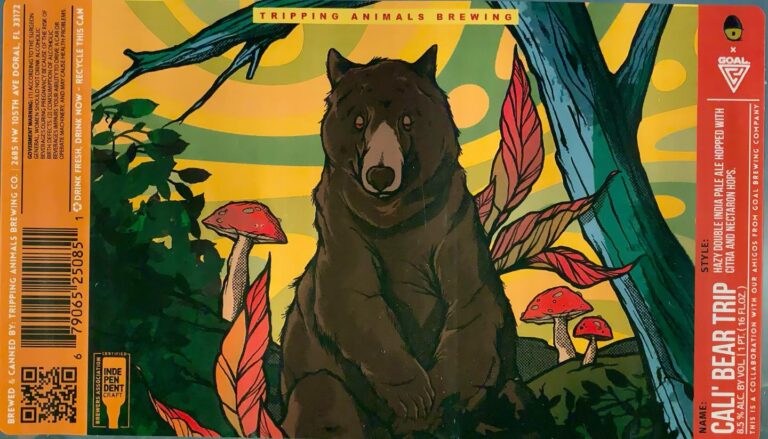 Cali Bear Trip beer label from Tripping Animals