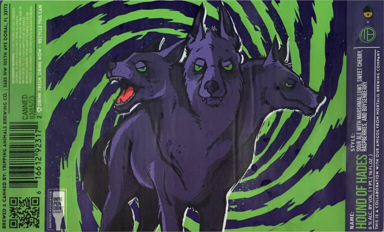 Hound of Hades beer label from Tripping Animals