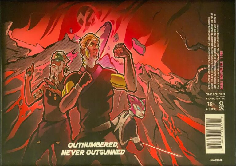 Outnumbered, Never Outgunned beer label from New Anthem Beer Project