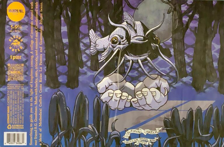Slough Water beer label from Burial, artwork by David Paul Seymour
