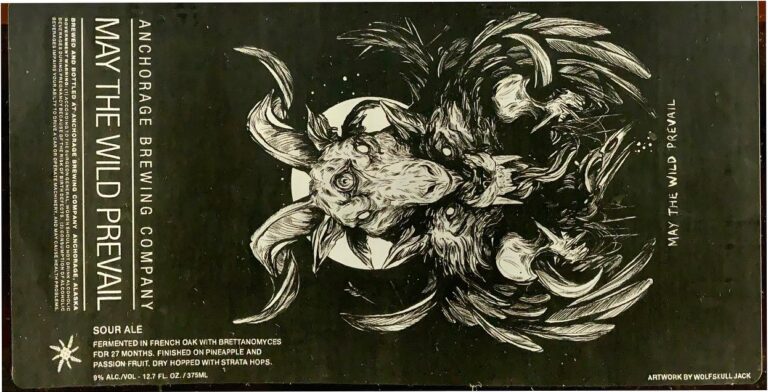 May The Wild Prevail beer label from Anchorage, artwork by Rob Bowyer
