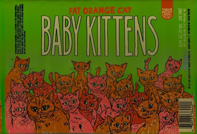Baby Kittens beer label from Fat Orange Cat
