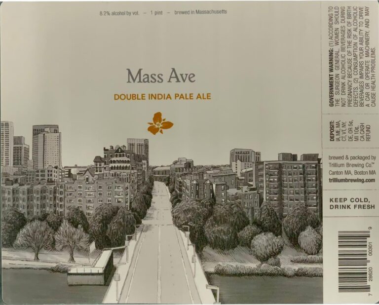 Mass Ave beer label from Trillium