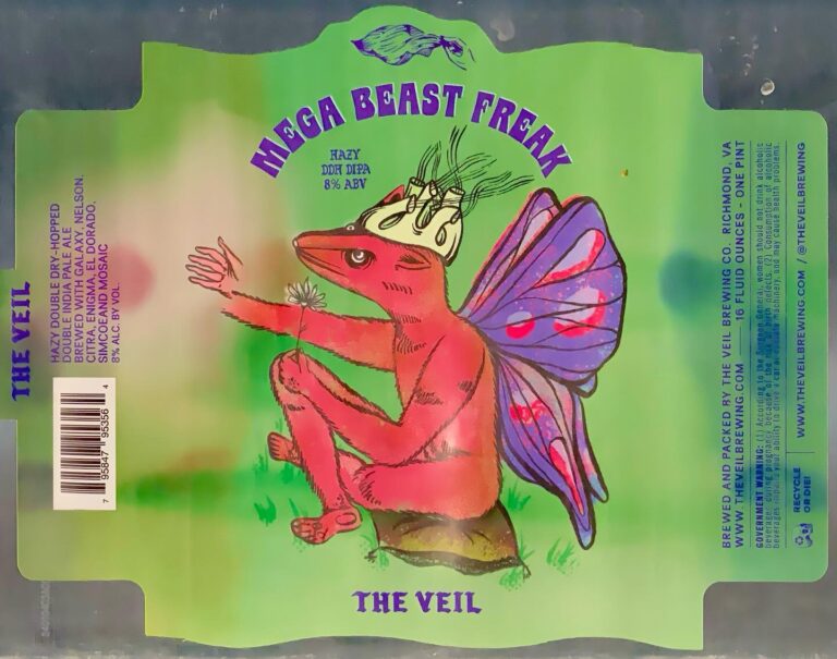 Mega Beast Freak beer label from The Veil