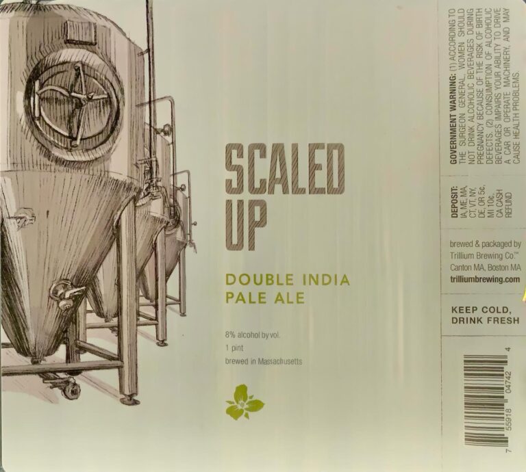 Scaled Up beer label from Trillium