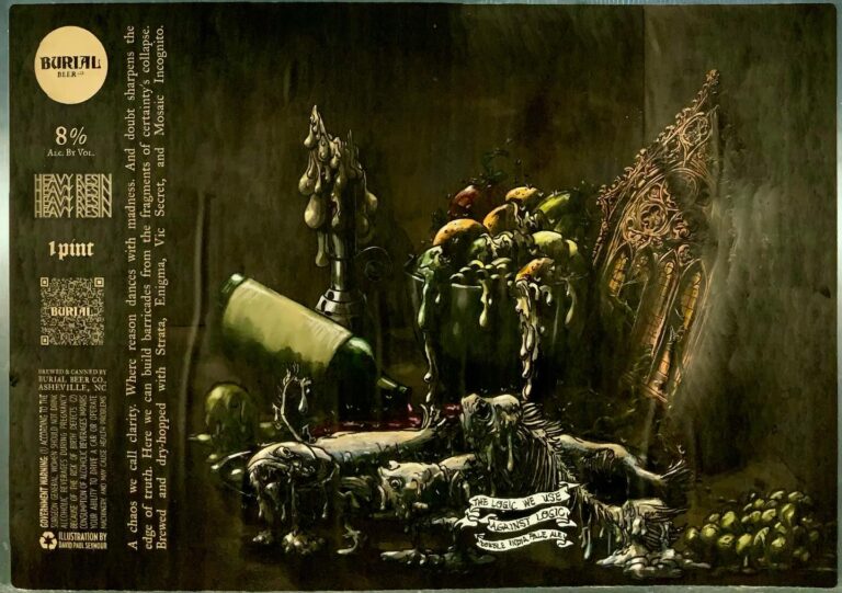 The Logic We Use Against Logic beer label from Burial, artwork by David Paul Seymour