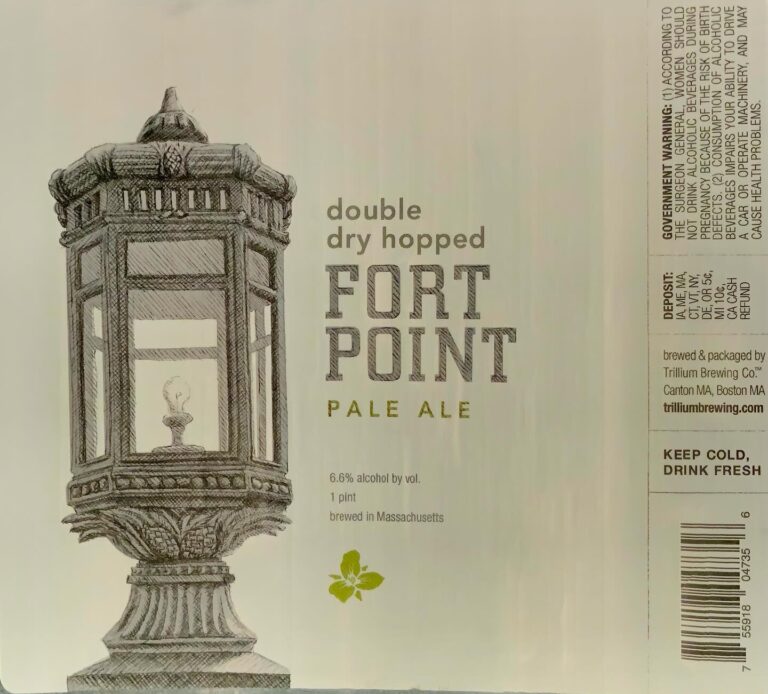 Double Dry Hopped Fort Point beer label from Trillium