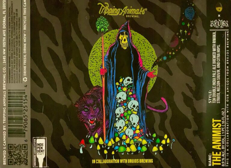 The Animist beer label from Tripping Animals & Brujos