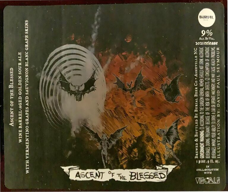 Ascent of the Blessed beer label from Burial, artwork by David Paul Seymour