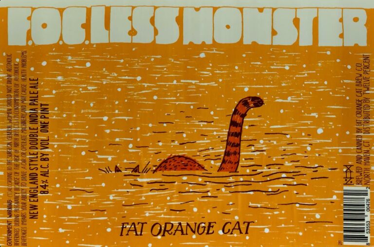 F.O.C. Less Monster beer label from Fat Orange Cat