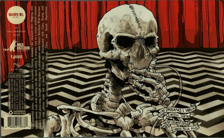 In Dreams I Walk With You beer label from Burial, artwork by David Paul Seymour