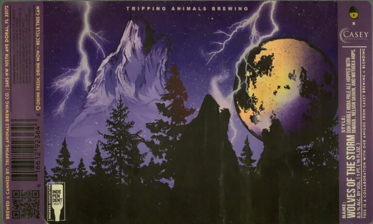 Wolves of the Storm beer label from Tripping Animals