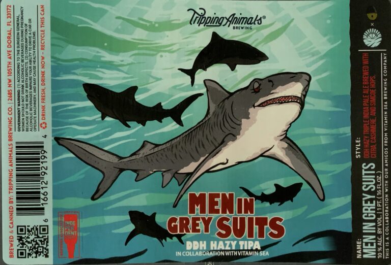 Men In Grey Suits beer label from Tripping Animals & Vitiman Sea