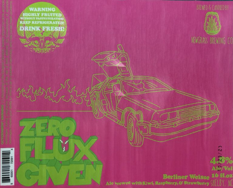 Zero Flux Given beer label from Newgrass