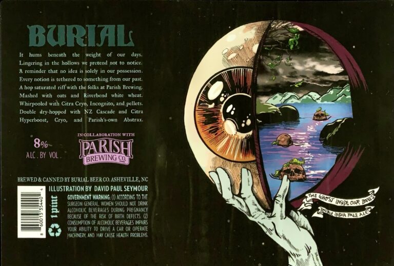 The Ghost Inside Our Bones beer label from Burial, artwork by David Paul Seymour