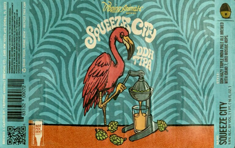Squeeze City beer label from Tripping Animals