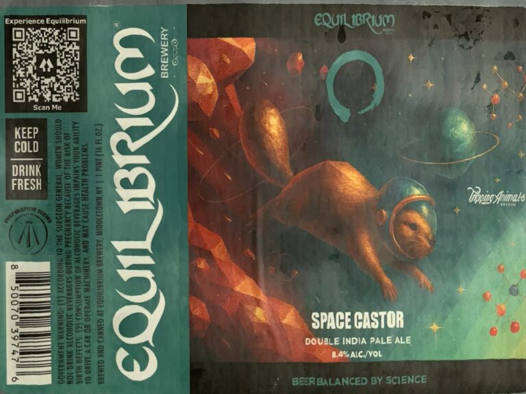 Space Castor beer label from Equilibrium & Tripping Animals