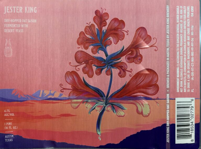 Dry-Hopped Oat Saison With Desert Yeast beer label from Jester King