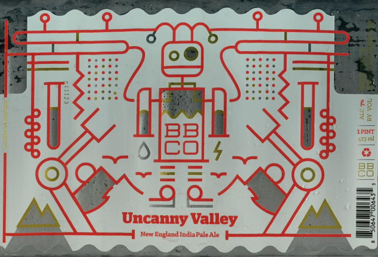 Uncanny Valley beer label from Burlington