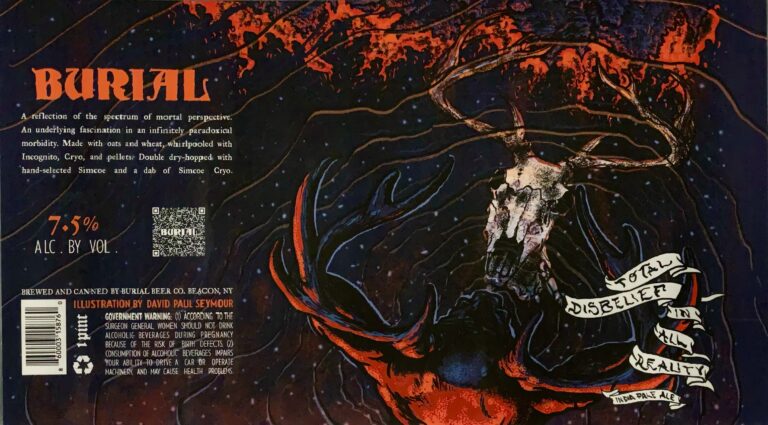 Total Disbelief in All Reality beer label from Burial, artwork by David Paul Seymour