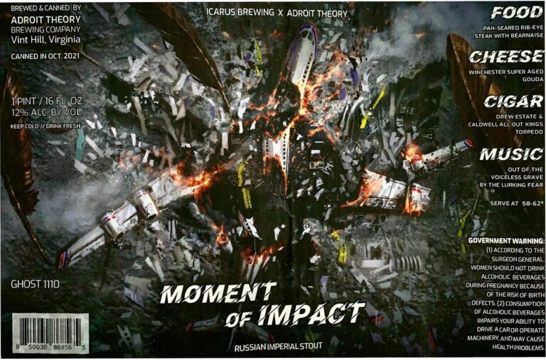Moment of Impact beer label from Adroit Theory