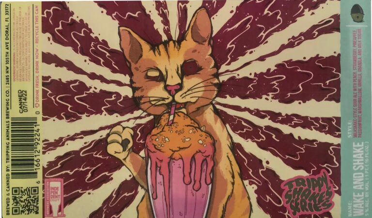 Wake and Shake beer label from Tripping Animals