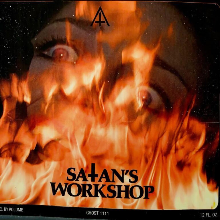 Satan’s Workshop (Ghost 1111) beer label from Adroit Theory