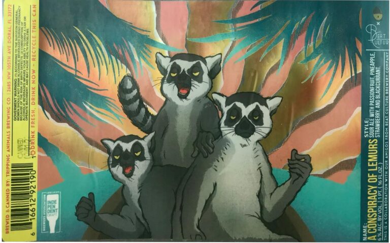 A Conspiracy of Lemurs beer label from Tripping Animals