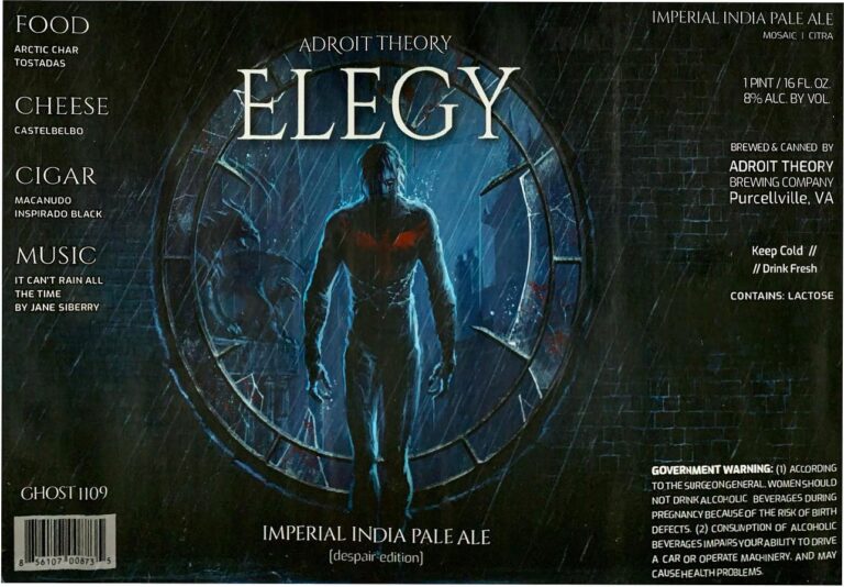 Elegy [despair Edition] (Ghost 1109) beer label from Adroit Theory