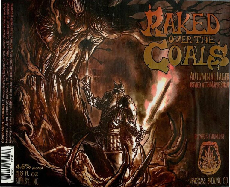 Raked Over the Coals beer label from Newgrass