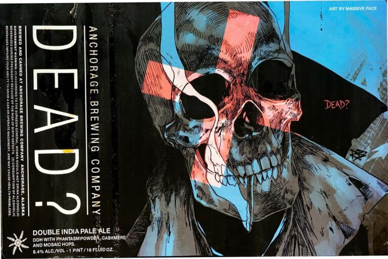 Dead? beer label from Anchorage, artwork by Rob Bowyer
