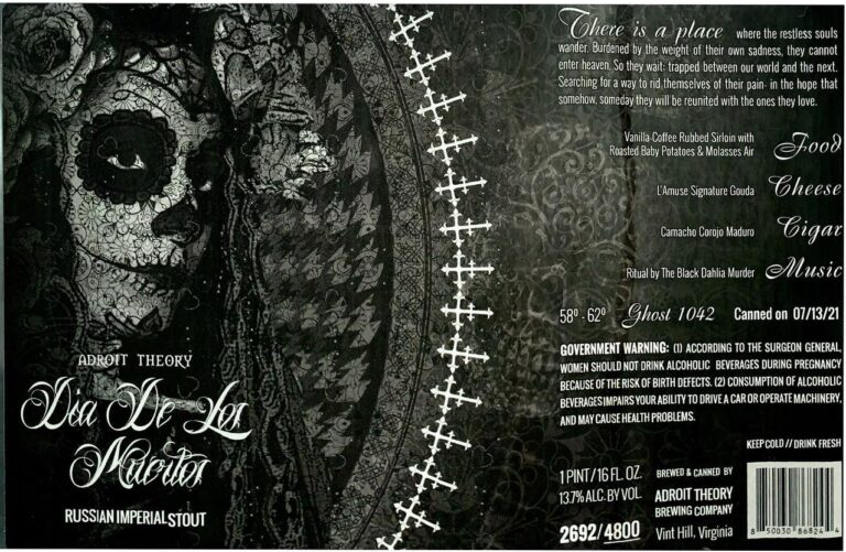 Dia De Los Muertos (Ghost 1042) beer label from Adroit Theory