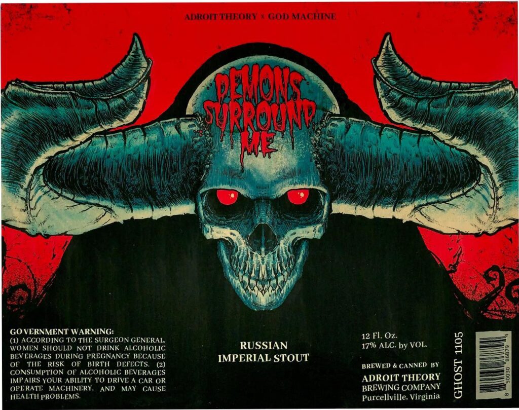 Demons Surround Me beer label from Adroit Theory