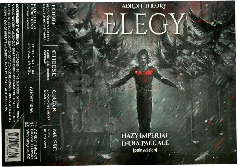 Elegy [Pain Edition] (Ghost 1096) beer label from Adroit Theory