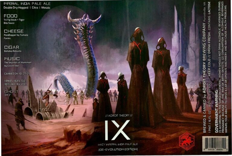 IX [De-Evolution Edition] (Ghost 1117) beer label from Adroit Theory
