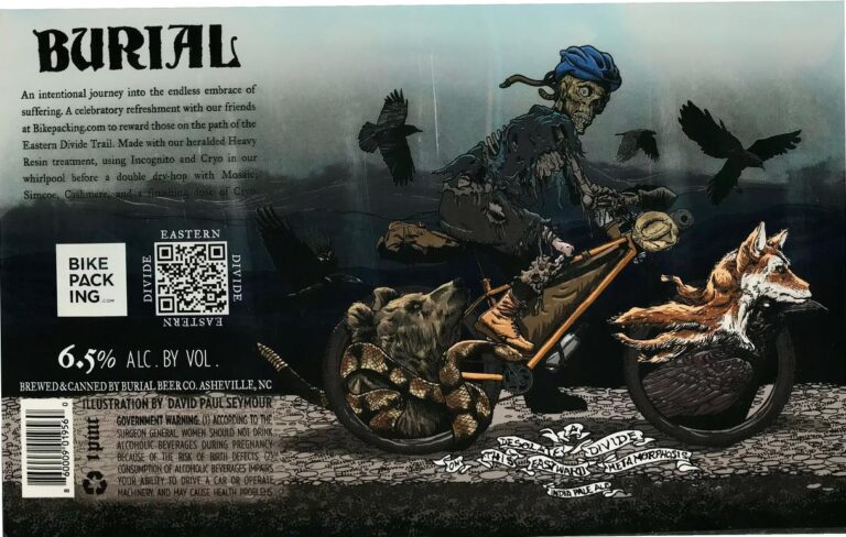 A Desolate Divide On This Eastward Divide beer label from Burial, artwork by David Paul Seymour