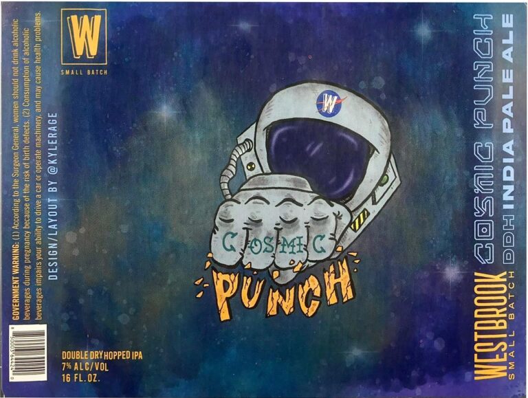 Cosmic Punch beer label from Westbrook, artwork by Kyle Rage Walker